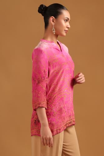 Soch Womens Pink Viscose Botanical Tunic