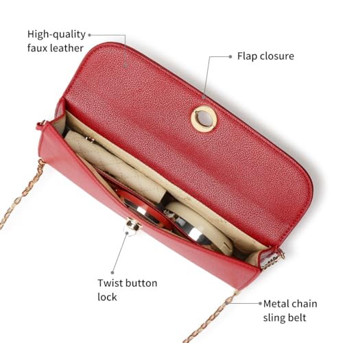 Fastrack Chain Reaction Sling Bag for Women | Medium Size with Flap Closure, Twist Lock and Gold Metal Chain | Stylish Sling Bag for Parties and Casual Outings