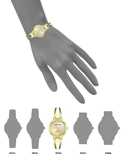 Anne Klein Women's Genuine Diamond Dial Bangle Watch, Gold, Gold