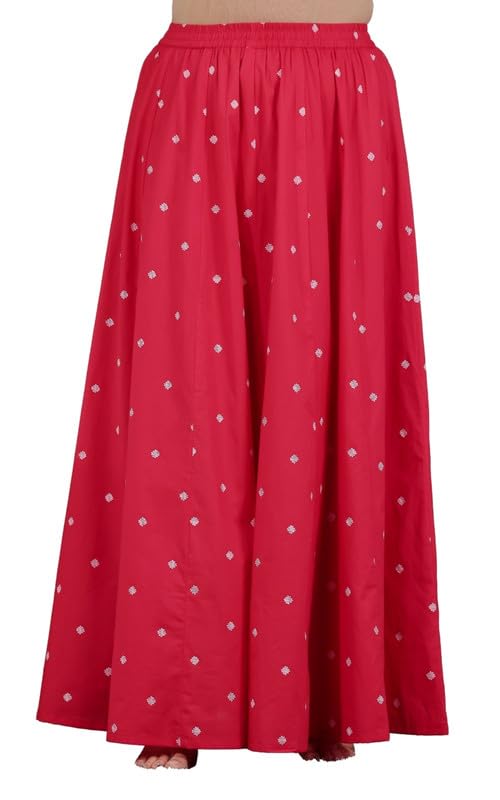 Aramya Soft Cotton Red Geometric Print Festival Wear Skirt for Women (TP4793B-XL)