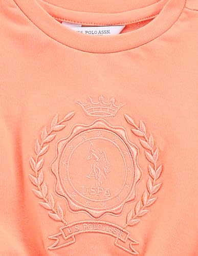 U.S. POLO ASSN. Girls Embroidered Cotton T-Shirt Orange