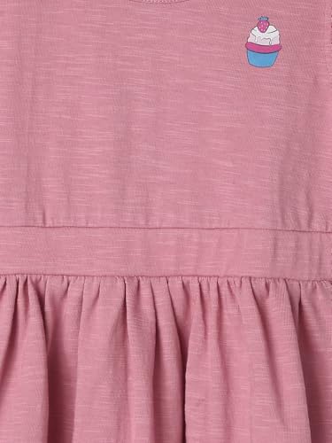 Nautinati Girls’ Print Fit & Flare Dress with Sling Bag| Cotton| Age 0-36 Months Pink