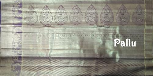 VFCollections Women's Traditional Handloom Kanchipuram Silk Pure Pattu Sarees – Peacocks Border | Rich Zari Woven Design | Bridal Saree | Unstitched Blouse (VFC690-3)