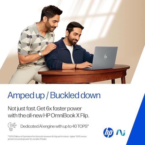 HP Omnibook (Previously Envy) X Flip OLED Intel Core Ultra 5 226V, 40 Tops (16GB LPDDR5x, 1TB SSD) 3K,120hz, 14''/35.6cm, 2-in-1, Win11, M365* Office24, Silver, 1.38kg, fm0099TU AI Laptop