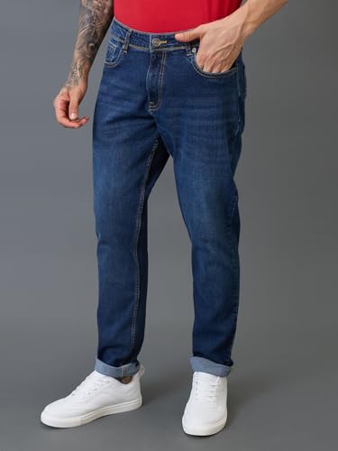 Giordano Men Mid Blue Cotton Regular Fit Mid-Rise Jeans