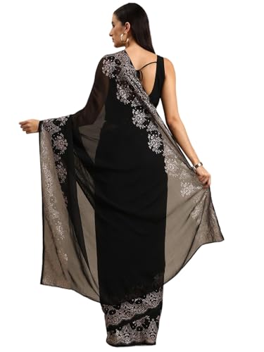 Ahalyaa Women's Polyester Sarees (AH-SMS-SRBL-7_Black)