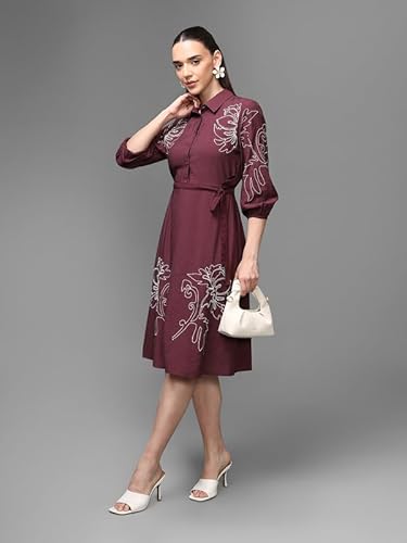 Kazo Abbey Midi Dress (Wine_M)