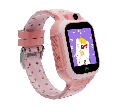 WEARFIT Scout 4G Kids Smart Watch with GPS Tracker - 2-Way Video Calling, Location Tracking, SOS Alert & Parental Controls 7 Games - Smartwatch for Boys & Girls Ages 3-12 No Jio Support (Pink)