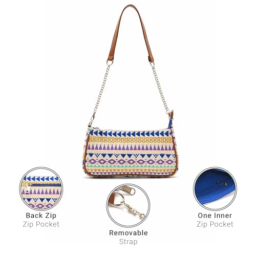 Boho Girl Women Multicolor Shoulder Bag along with Inner Zipper Pocket