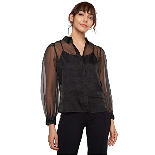 AND Women's Regular Fit Tunic Shirt (FW22AG076TOG_Black M)