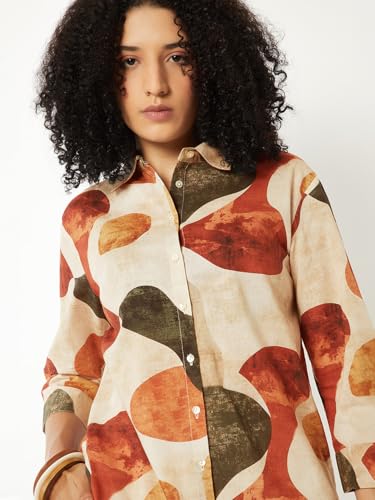 Max Women Printed Shirt(Off White_XL)