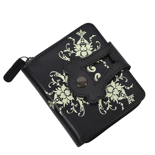 WildHorn RFID Protected Genuine Leather Wallet for Women with 8 Card Slots | Stylish Purse for Women/Girls (Black)