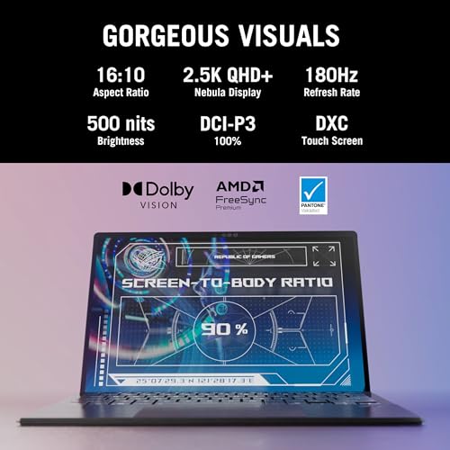 ASUS ROG Flow Z13 (2025), AMD Ryzen AI MAX+ 395,AMD Radeon iGPU, 64GB/1TB, 2.5K QHD,Touchscreen, 13.4", 34 cm,Windows 11, M365 Basic(1yr)* Office24, Off Black, 1.59 Kg, GZ302EA-RU193WS, Gaming Laptop