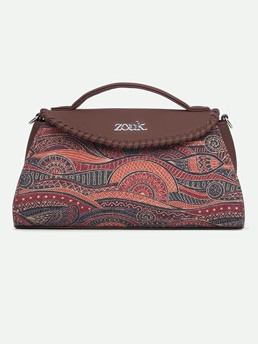 ZOUK Saisha Sling Bag for Women – Vegan Leather with Whip-Stitch Detailing & Detachable Silver | Water-Resistant Stylish Purse | Pithora Artistry