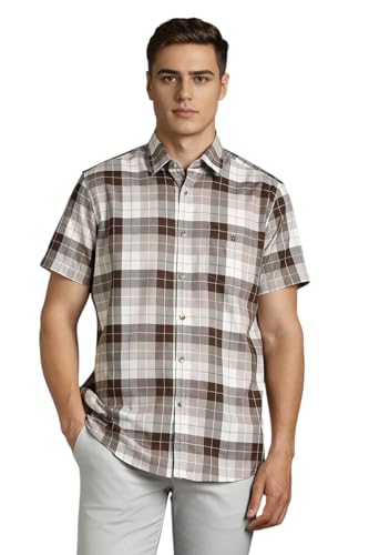 Louis Philippe Men Multicolor Check Half Sleeves Casual Shirt
