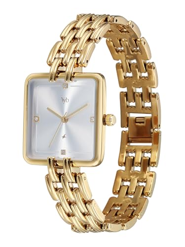 Fastrack Vyb Minimalist with Quartz Analog Silver Dial Gold Alloy Strap Watch for Girls - FV60122YM01W