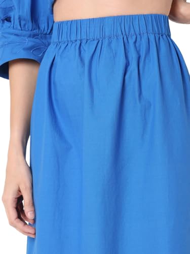 VERO MODA Cotton Western Skirt Dazzling Blue
