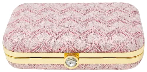 AILTINO Women's Oval Frame Clutch | Detachable Sling Chain | Ladies Party Wedding Purse Bag (Taj Pink)