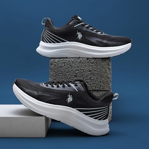 U.S. POLO ASSN. Mens Meng Black Sneaker - 6 UK (2FD24117Z01)