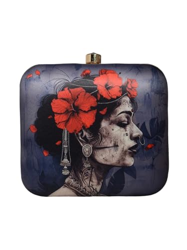 Floral Woman Portrait Clutch