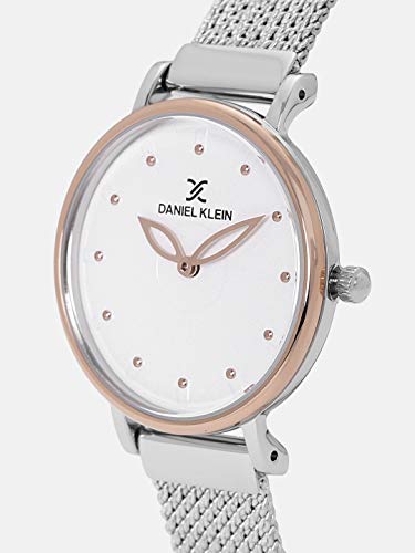 Daniel Klein Metal Analog White Dial Women's Watch-Dk12058-5
