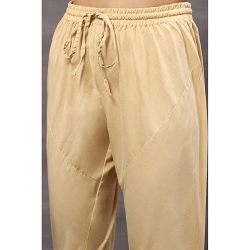 BIBA Women's Cotton Blend Suit Set (CKD8732SS23BEG_Beige