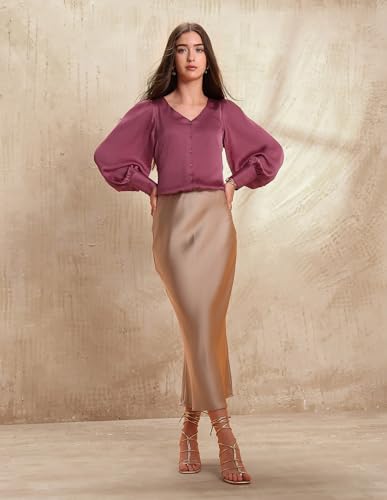 U.S. Polo ASSN. Crinkled Satin Top (UWAW25TOP325_Purple_M)