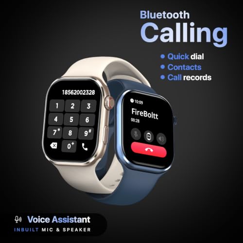 Fire-Boltt Brillia Smart Watch with 51.3mm (2.02 inch) AMOLED Display, Bluetooth Calling, SpO2, Heart Rate Monitoring, 120+ Sports Modes, IP67 Waterproof, Long Battery Life