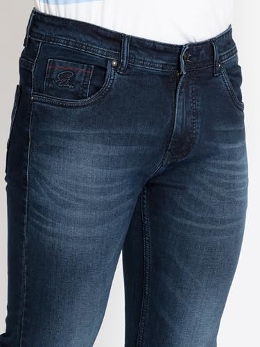 Status Quo Mens Straight Slim Fit Dark Washed Denim