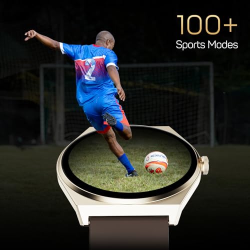 Fire-Boltt Phoenix Nova Smartwatch 1.43” Slim Super AMOLED Display, 466x466 Pixel Always-On Display, Bluetooth Calling, Health Tracker for Men & Women Earth Brown