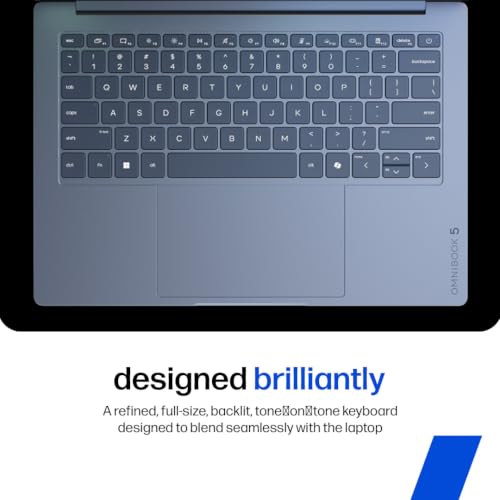 HP OmniBook 5 ● Intel Core 5 Series 3 Processor 320 ● 8GB LPDDR5 ● 512GB SSD ● 2K OLED● Gorilla Glass 3 ● 14''/35.6cm● Win11● Office24● Blue ●1.16kg ● mh0067TU● GaN Charger ● 42hrs Battery ● AI Laptop