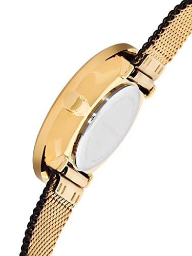 French Connection Stainless Steel Analog Black Dial Women's Watch-Fcl22-B, Band_Silver