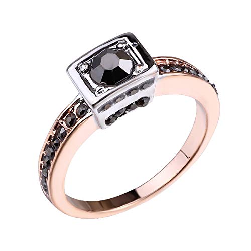 RUVEE Metal and American Diamond Alloy Ring for Women & Girls (Rose Gold)