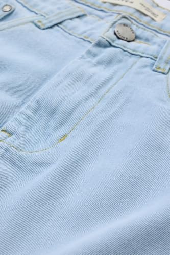 SNITCH Men Jeans | Baggy Fit with Mid Rise & Wide-Leg Design | 100% Cotton Woven Fabric with Light Fading | Casual & Streetwear Style for Summer Comfort |Light Blue
