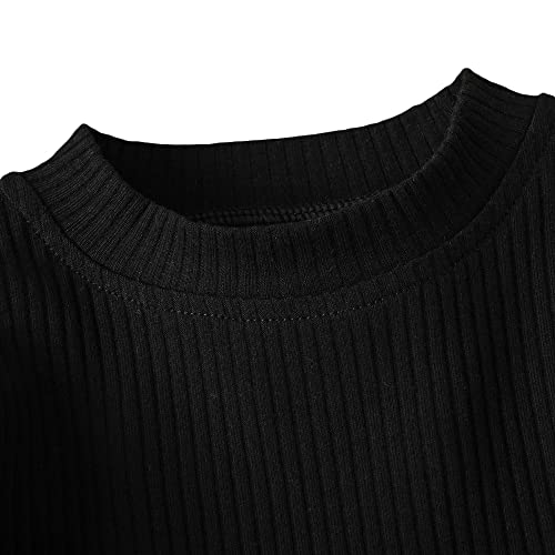 Hopscotch Baby Girls Cotton And Polyester Solid Top And Pant Set in Black Color For Ages 18-24 Months (XIQ-4185398)