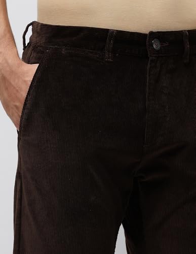 U.S.Polo Association Men's Riley Straight Fit Corduroy Trousers (USTRO070R_Brown_30)