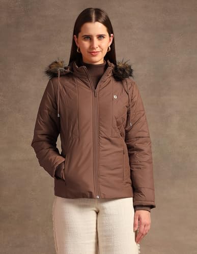 U.S. POLO ASSN. Hooded Solid Padded Jacket (UWAW24JCK152_Brown_S)