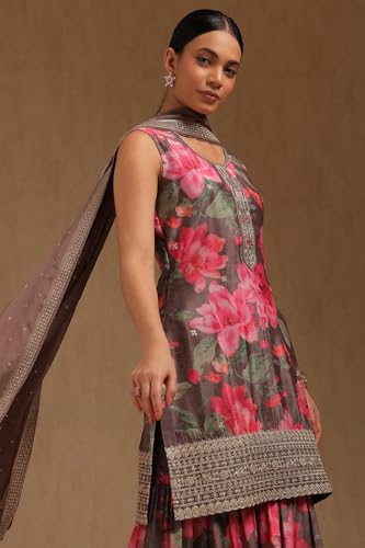 Soch Women's Chinon Salwar Suit Set (OWA5CD22374_Brown