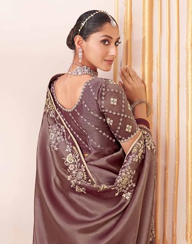 Laxmipati Chakor Purple Silk Saree with Floral Embroidery_N-2900