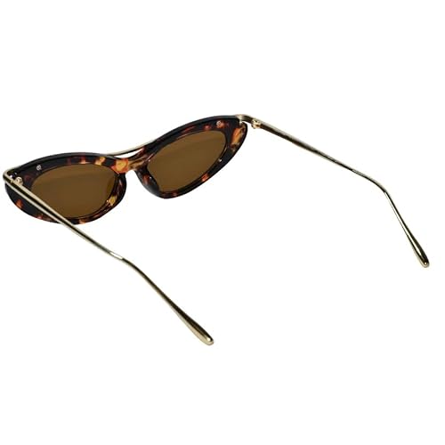 Luxury Trendy Cat Eye Sunglasses for Women | Stylish UV Protected Fashion Sunglasses | Lightweight Designer Shades for Driving, Travel, Beach & Outdoor Wear (DA brown)