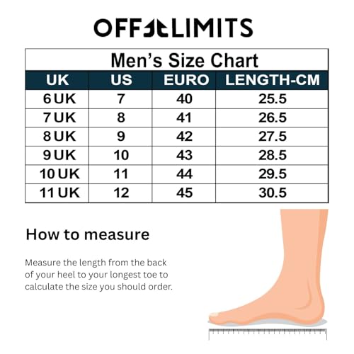 OFF LIMITS Men EON Casual Sneakers, Off White/D. Grey, UK 10