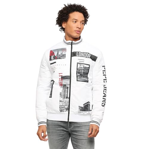 Pepe Jeans Men's A-Line Coat (PM402920_White