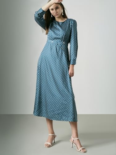 VERO MODA Women's Fit and Flare Blue Dress