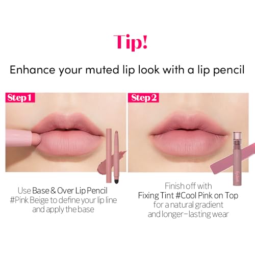 ETUDE Fixing Tint| Long Lasting Liquid Lipstick |Waterproof, Smudgeproof, Lightweight Matte Finish Lip Stain|Korean Makeup| Full Coverage| Shade- 19, Coral Breeze, 4g