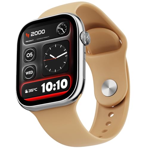 Fire-Boltt Ninja X Ring Smart Watch with 1.96” Large Display, Bluetooth Calling, Wireless Charging, AI Voice Assistant, 500+ Watch Faces, Health Suite, Smart Watch for Man & Woman – Mocha Mousse