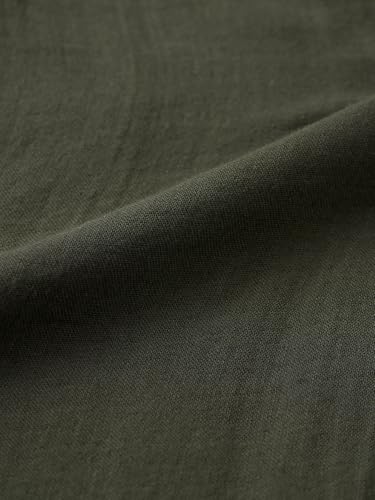 The Souled Store Cotton Gauze Hoodie: Storm Men and Boys Full Sleeves Hooded Neck Olive Green Solid Textured Cotton Oversized Fit Double Cloth Everyday All-Season Hoodie