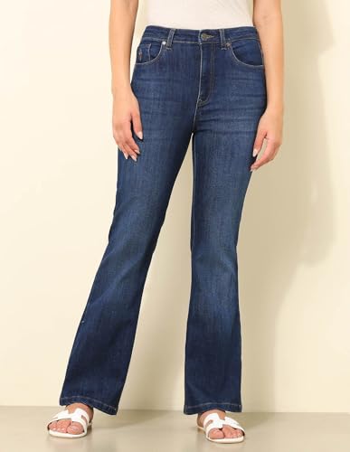 U.S. POLO ASSN. High Rise Bootcut Jeans (UWSS25JEN318_Blue_32)