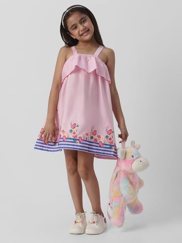 Nautinati Girls Strap Sleeve Casual Dress | Age 3-8 Years Pink