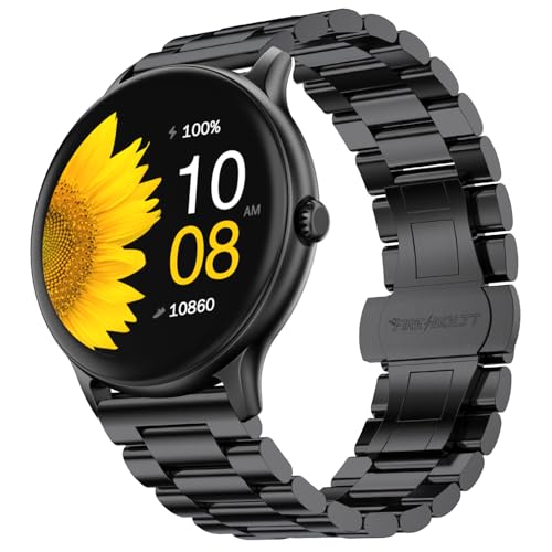 Fire-Boltt Phoenix Pro Round Smart Watch 1.39" Display with Bluetooth Calling, AI Voice Assistant,SpO2 & Heart Rate Monitor, 120+ Sports Modes,IP67 Waterproof Metal Smart Watch for Men & Women - Black