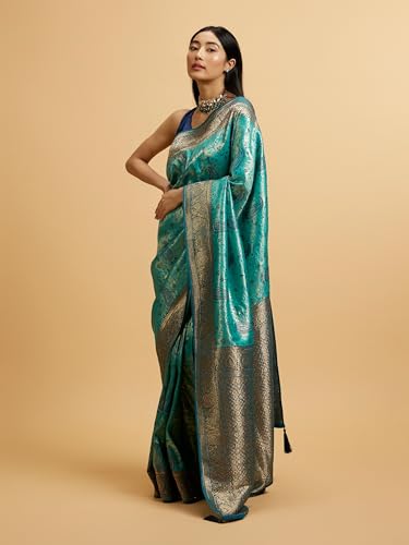 MOHEY Women's Green Art Silk Zari Weave Saree (Green)